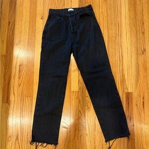 PacSun “Dad Jean” Like New Black Women’s Buttonfly, Frayed Hem Jeanss - 27